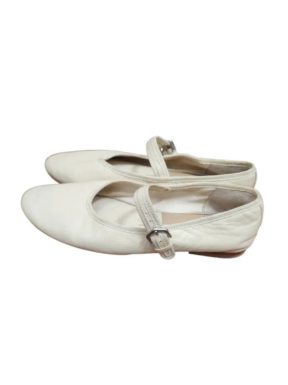 Dolce Vita White Leather Mary Jane Flats Womens Size 6.5 Buckle Strap Ballet - Picture 7 of 11
